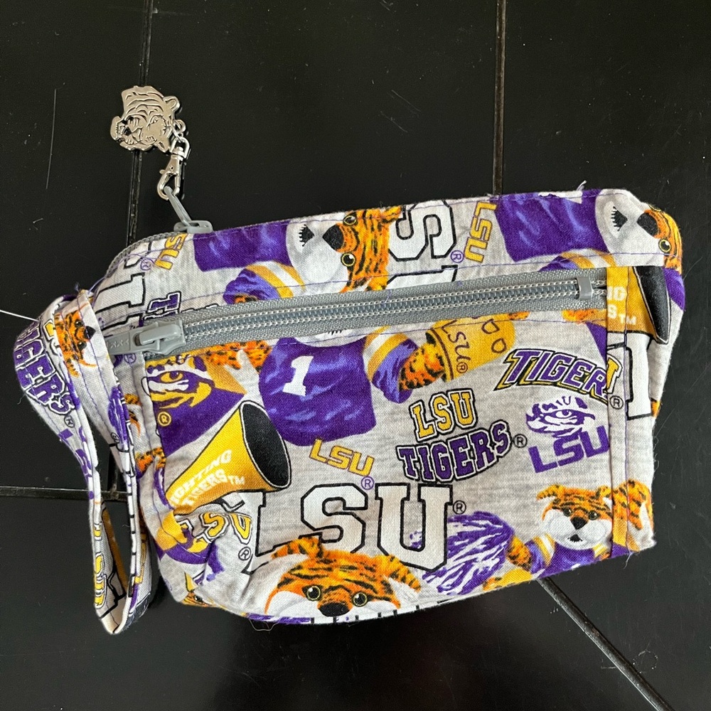 LSU Small zippered coin purse card ID holder